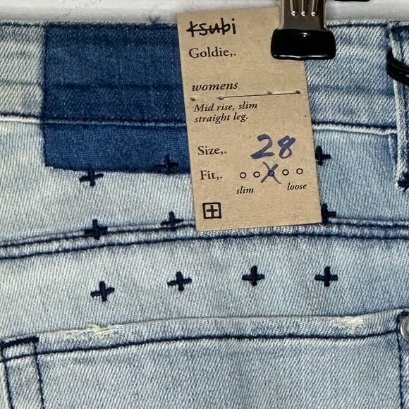 Ksubi The Goldie Dusted Copy Denim Jeans Mid Rise Slim Straight Leg Women 28 NWT - Picture 8 of 11